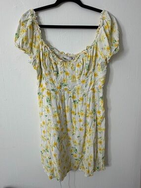 Sophie Rue Yellow Floral Top with Green Accents